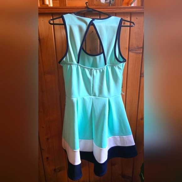 Trixxi Mint Green Sleeveless Dress with Navy Blue Trim - Picture 6 of 6